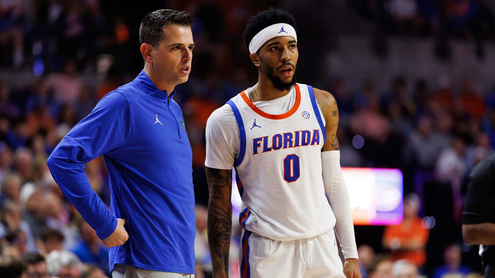 Alabama Crimson Tide center Charles Bediako (14) warms up before a game against the Florida Gators at Exactech Arena at the Stephen C. O'Connell Center.