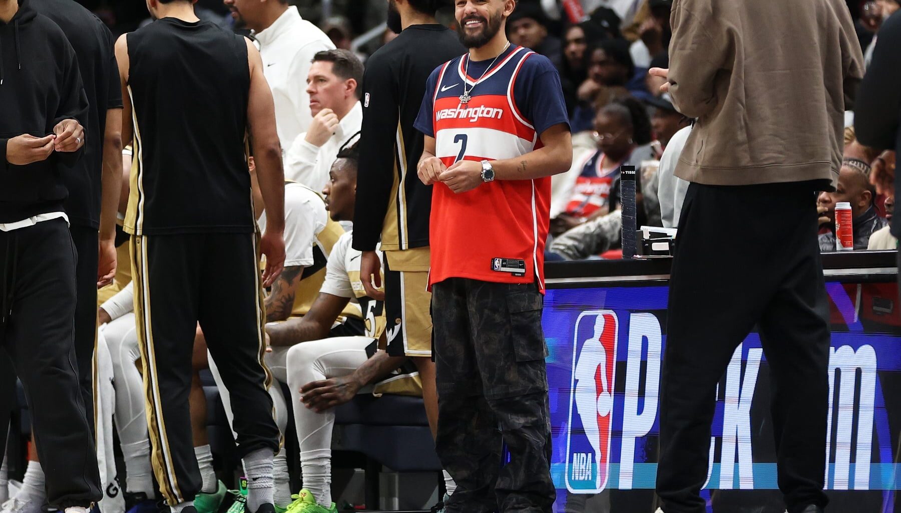 Washington Wizards guard Trae Young (3) looks on during the second half against the Milwaukee Bucks at Capital One Arena.