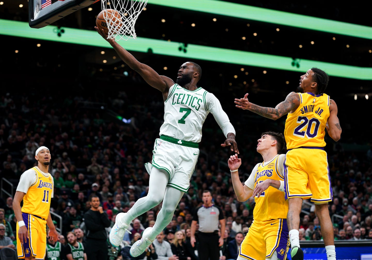 The Celtics beat the shorthanded Lakers in December.