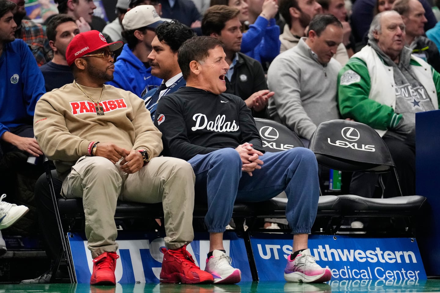 Mavericks minority owner Mark Cuban (center) gave his thoughts on tanking, and NBA commissioner Adam Silver's recent actions, in a series of social media posts Tuesday.
