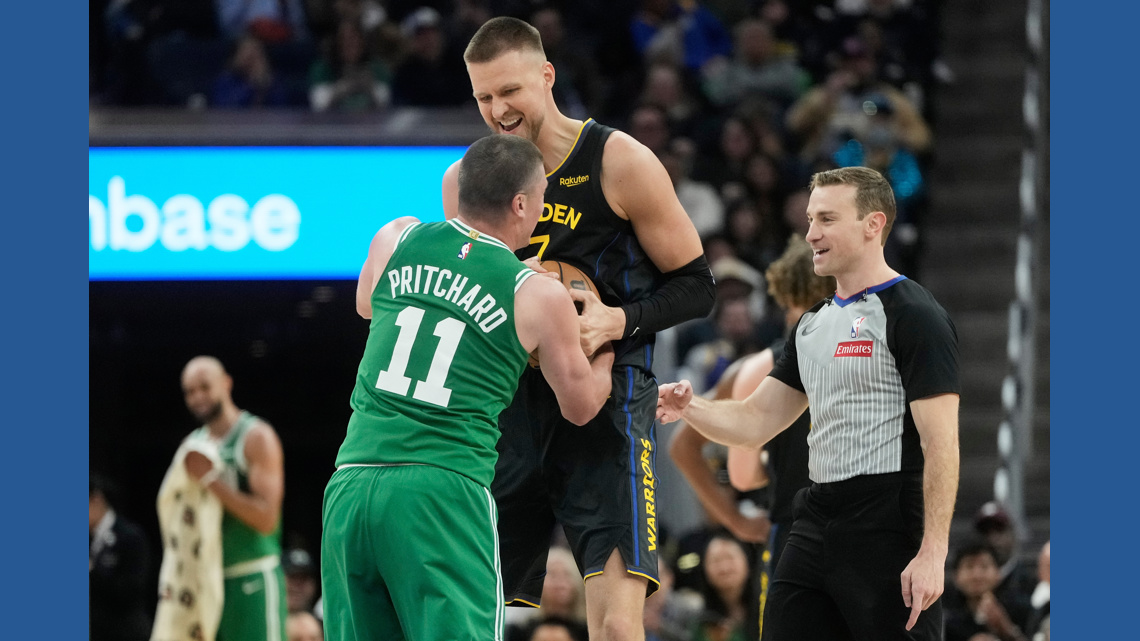 Brown helps Celtics thump Curry-less Warriors 121-110