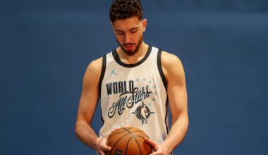 Alperen Sengun of World Team of 2026 NBA All Star Game poses during the Media Day event at Intuit Dome, Inglewood, Los Angeles, United States, February 14, 2026. (AA Photo)