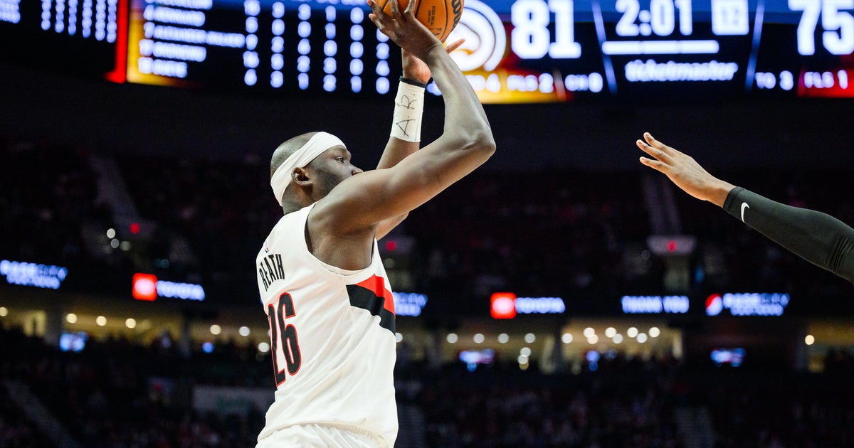 Hawks request waivers on injured center Duop Reath 4 days after trade with Trail Blazers