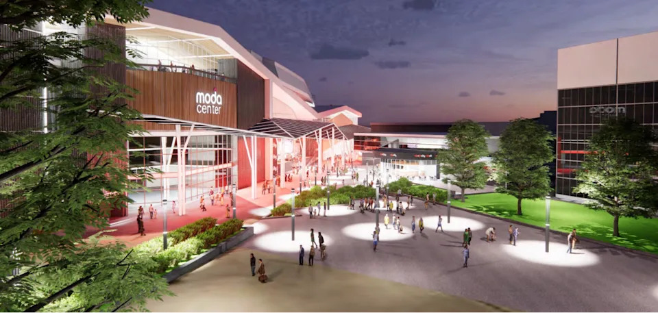 Renderings showcase a potential new look for the Moda Center if SB 1501 passes (Portland Trail Blazers)