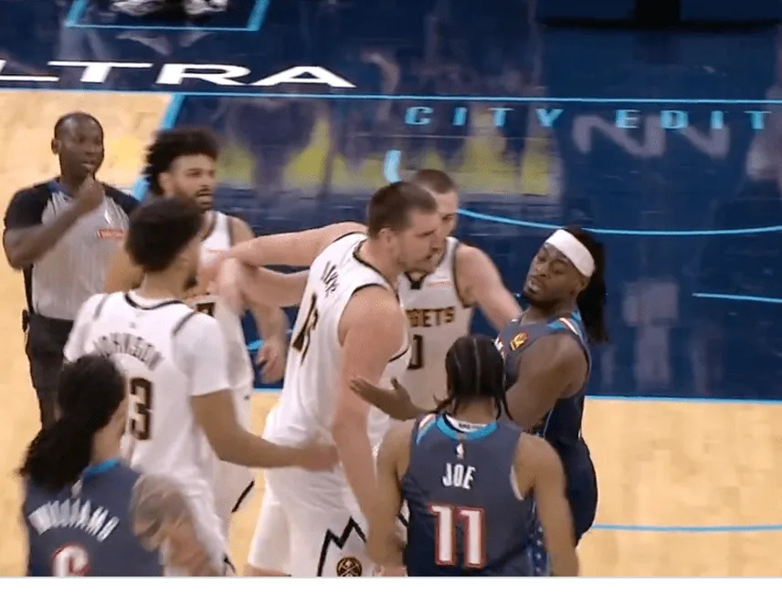 The Nuggets and Thunder got into it on Friday night. ESPN/X