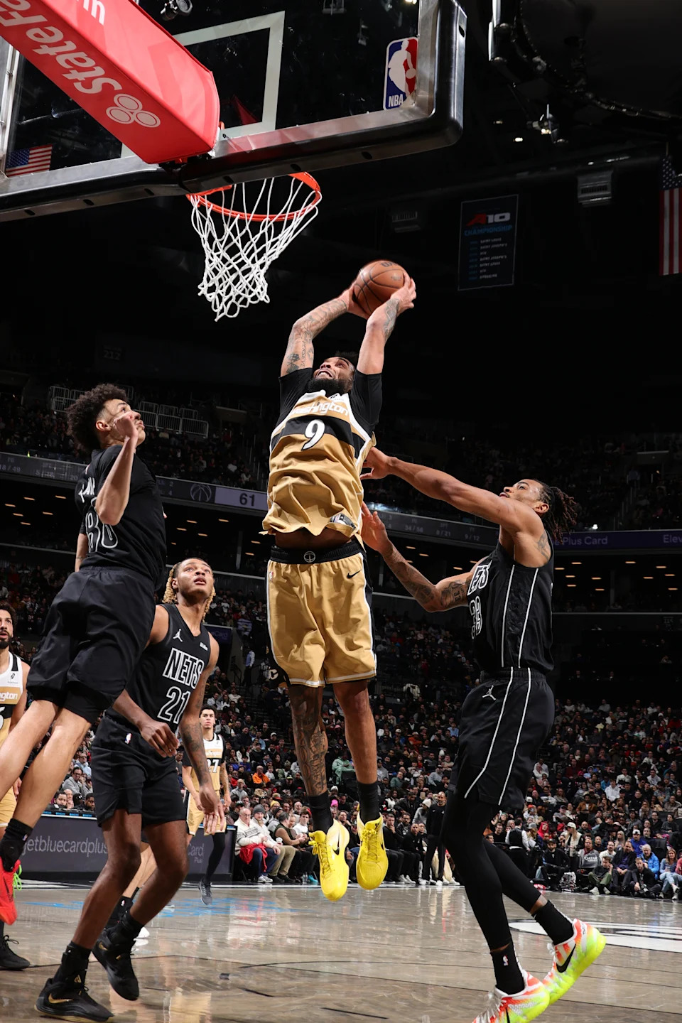 Too good to play: Justin Champagnie produced 21 points and 9 rebounds in just 22 minutes in the Wizards’ all-important loss to the Brooklyn Nets. | NBAE via Getty Images