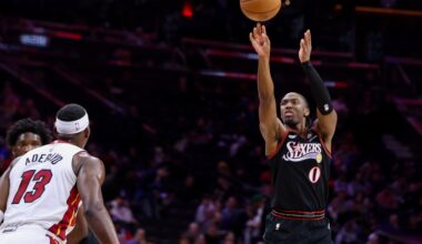Maxey sets franchise all-time record for threes in Sixers’ big win over Heat