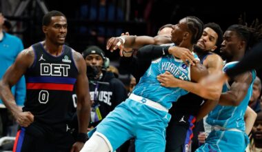 Brawl erupts during Hornets-Pistons game as win streak ends – WSOC TV