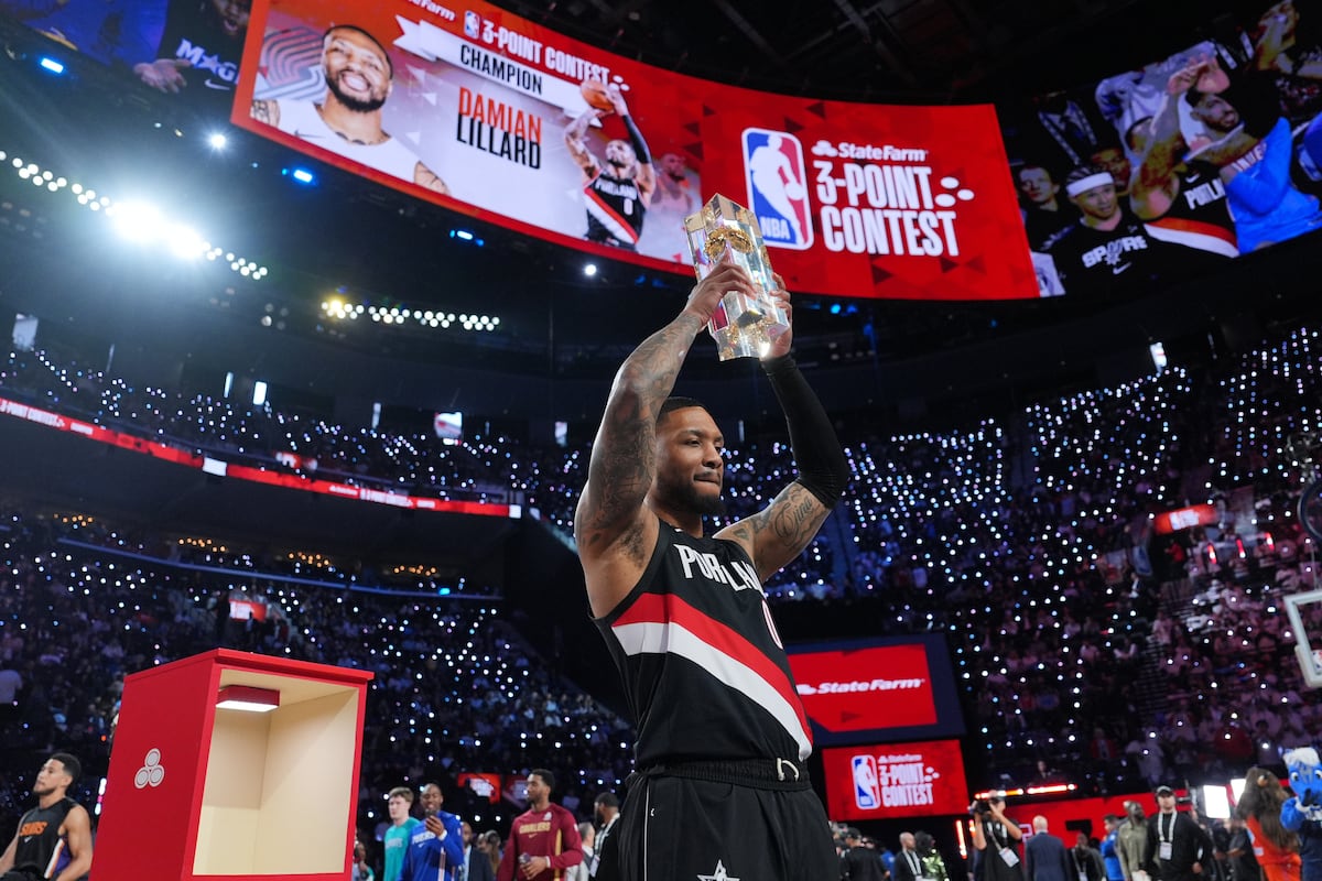Damian Lillard wins NBA’s 3-point contest while still rehabbing torn Achilles