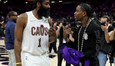 Famous rapper crashes Cavs guard James Harden’s postgame interview