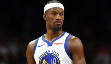 Jimmy Butler in a Warriors jersey