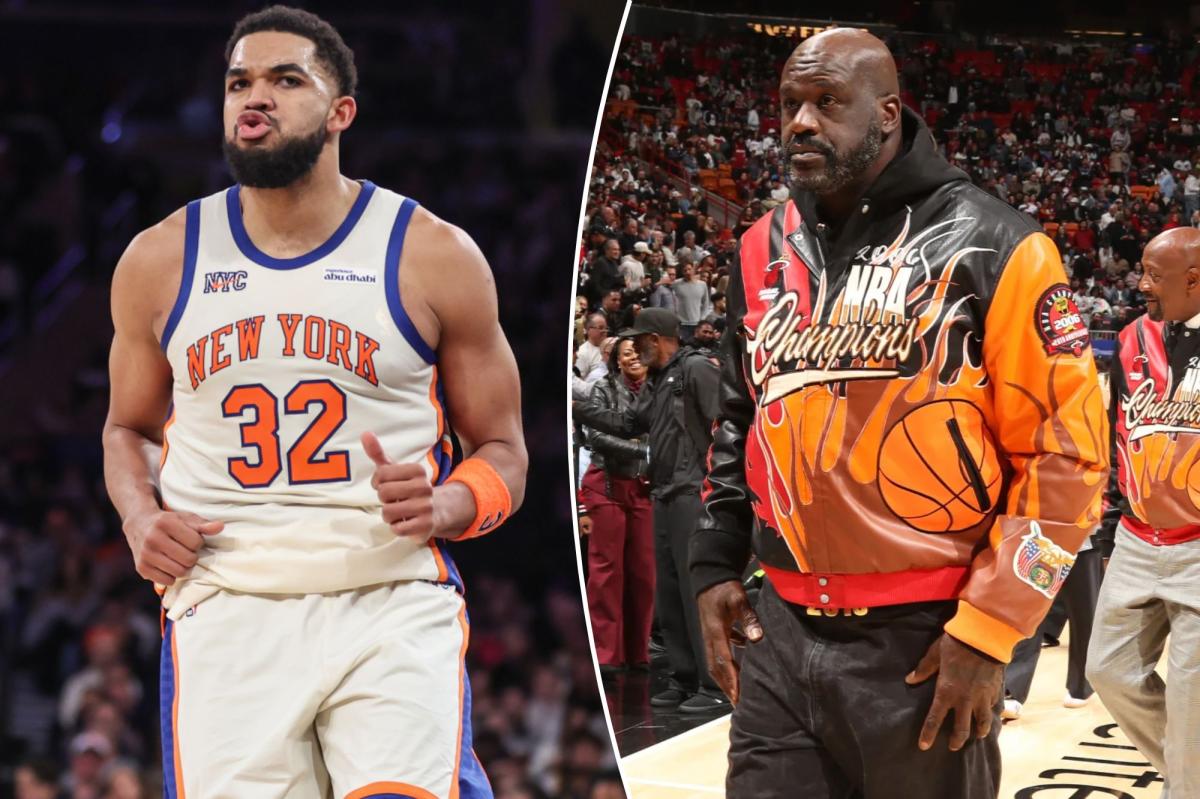 Shaquille O'Neal-Karl-Anthony Towns interview quickly turns awkward after Knicks' win