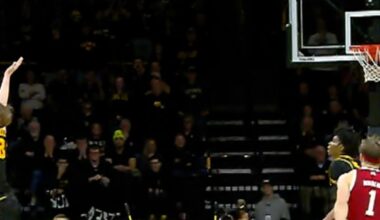 Nebraska's Cale Jacobsen sinks 3-pointer, trimming deficit to 33-28 against Iowa - FOX Sports