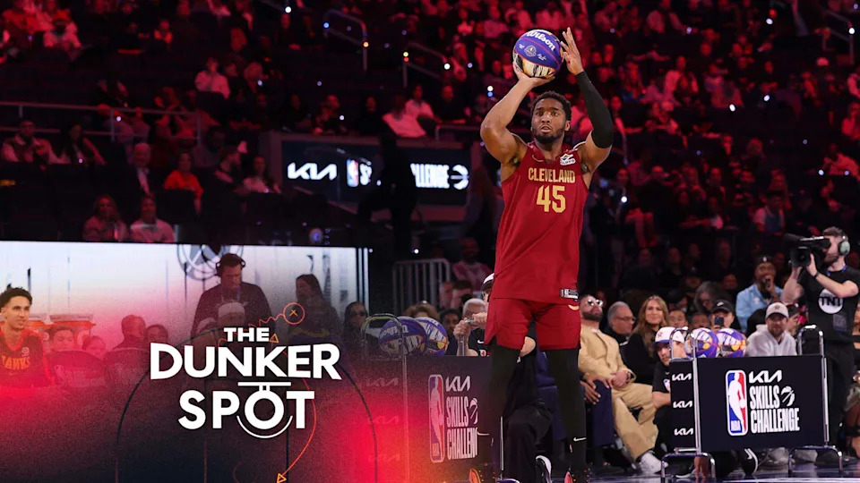 Donovan Mitchell #45 of the Cleveland Cavaliers shoots the ball during the 2025 KIA Skills Challenge as part of the State Farm All-Star Saturday Night at Chase Center on February 15, 2025 in San Francisco, California. (Photo by Ezra Shaw/Getty Images)
