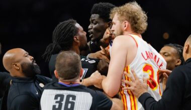 NBA fines Hawks' Mouhamed Gueye and Timberwolves' Naz Reid $35,000 each