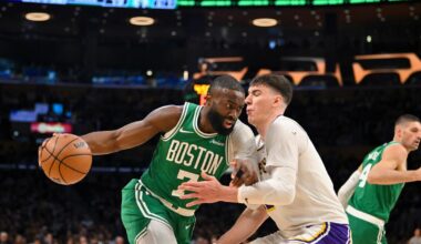 With Pat Riley watching, Lakers lose rivalry game to Celtics