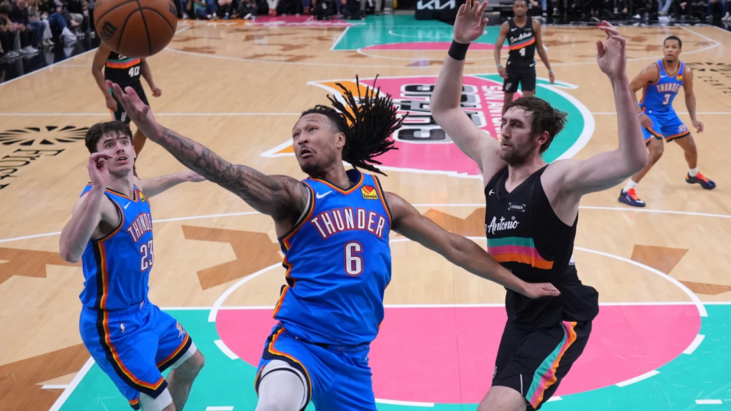 Short-handed Thunder fall to Spurs in San Antonio