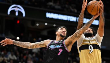 Jakucionis hits 6 3-pointers without a miss in Heat's 132-101 romp over Wizards