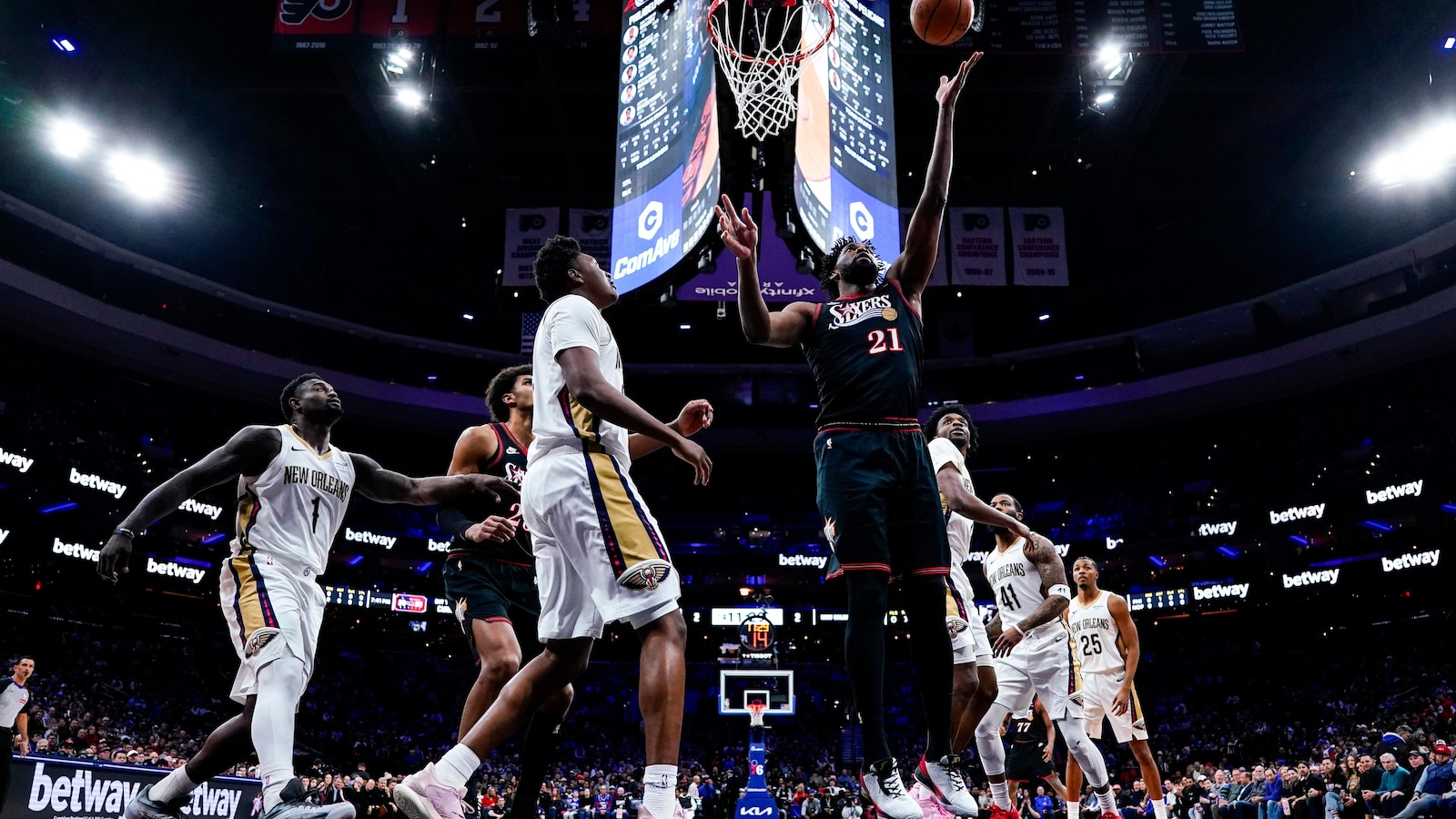 Joel Embiid's 40 points lead 76ers to victory over Pelicans after Paul George's 25-game suspension