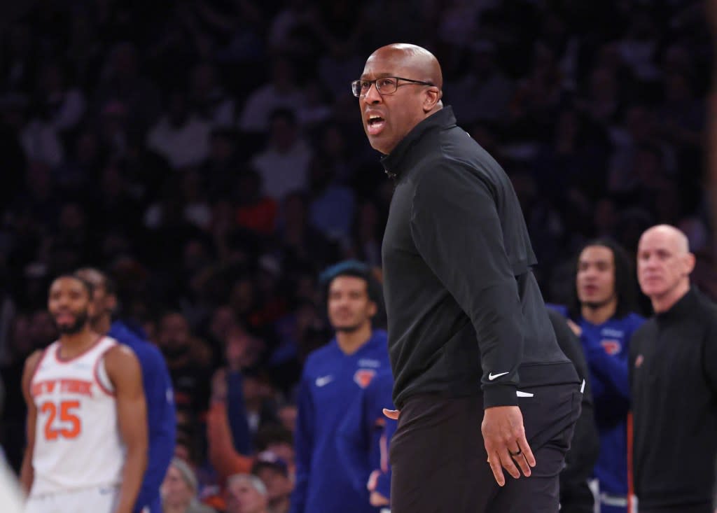 Knicks head coach Mike Brown reacts during a recent game. Charles Wenzelberg / New York Post