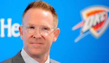Thunder general manager Sam Presti speaks during an introductory press conference for the 2024 Thunder draft picks at Oklahoma Contemporary Arts Center in Oklahoma City on Saturday, June, 29, 2024.