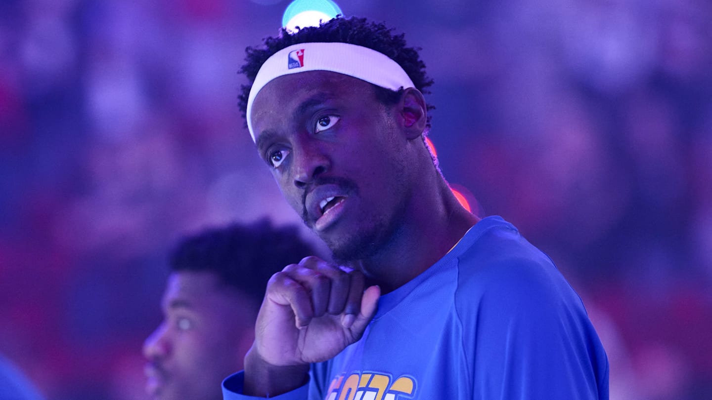 Indiana Pacers forward Pascal Siakam (43) stands during the singing of the national anthem before a game against the Portland Trail Blazers at Moda Center.