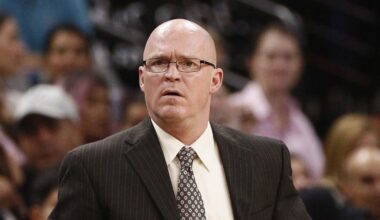Former Orlando Magic head coach Scott Skiles watches from the sidelines during the second half against the San Antonio Spurs at AT&T Center.