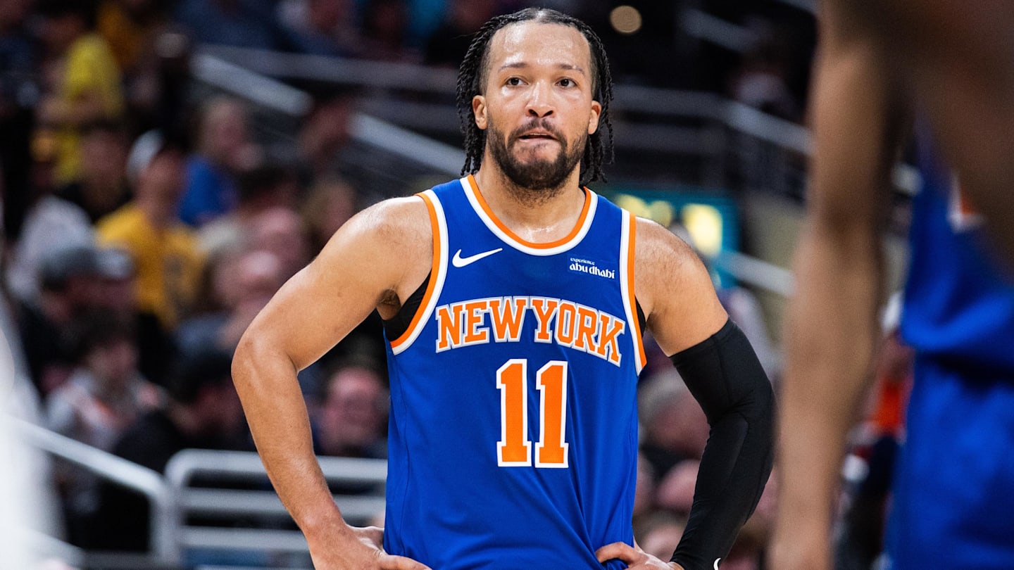 Mar 13, 2026; Indianapolis, Indiana, USA;  New York Knicks guard Jalen Brunson (11) in the second half against the Indiana Pacers at Gainbridge Fieldhouse. Mandatory Credit: Trevor Ruszkowski-Imagn Images