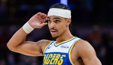 Indiana Pacers guard Andrew Nembhard (2) in the second half against the Miami Heat at Gainbridge Fieldhouse.