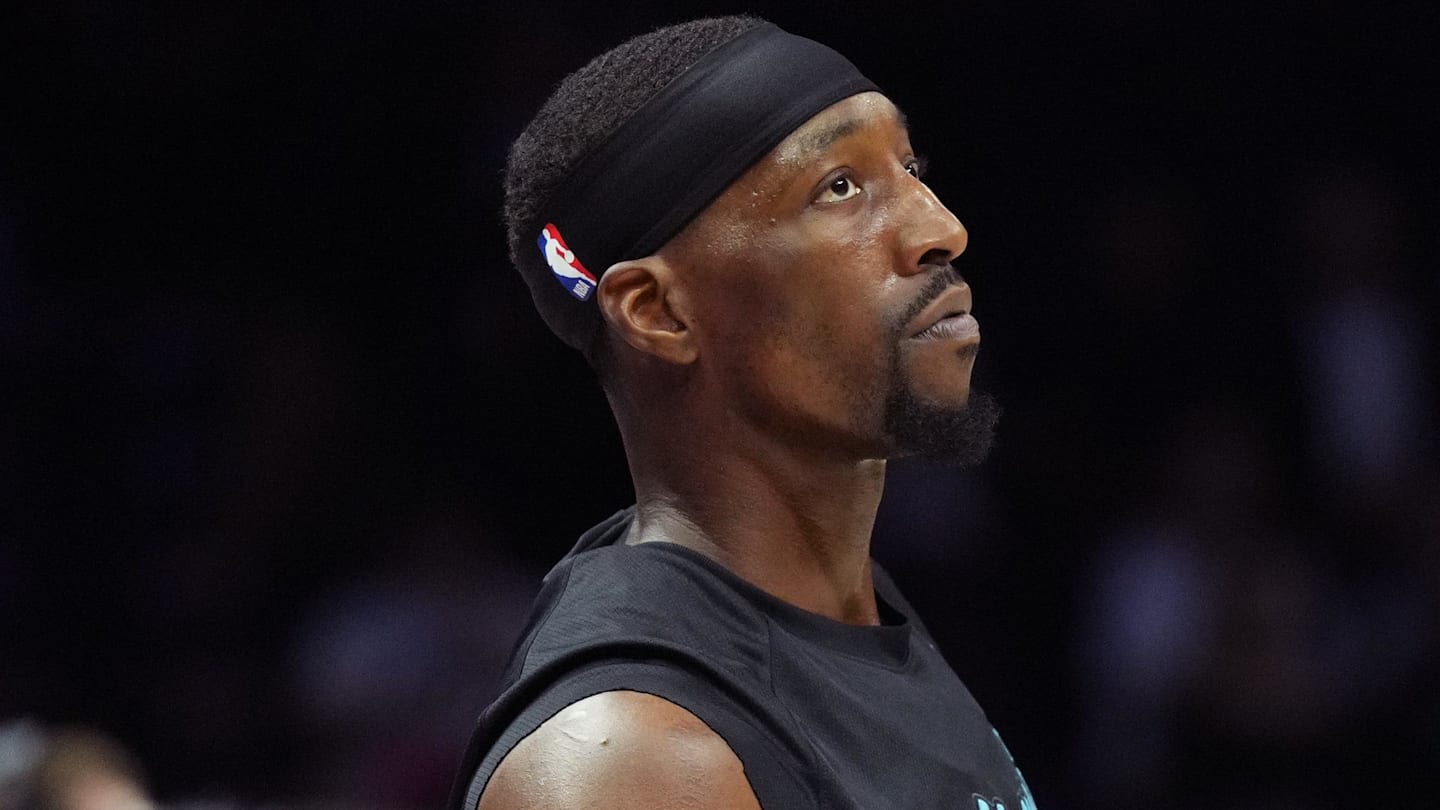 Miami Heat center Bam Adebayo (13) warms-up  (Mandatory Credit: Jim Rassol-Imagn Images)