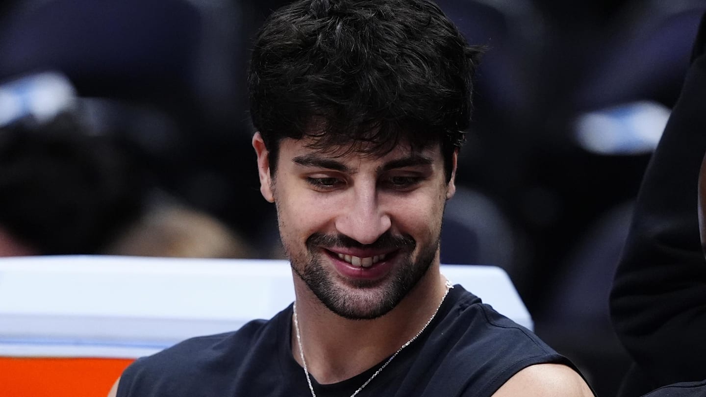 Mar 22, 2026; Denver, Colorado, USA; Portland Trail Blazers forward Deni Avdija (8) before the game against the Denver Nuggets at Ball Arena. Mandatory Credit: Ron Chenoy-Imagn Images