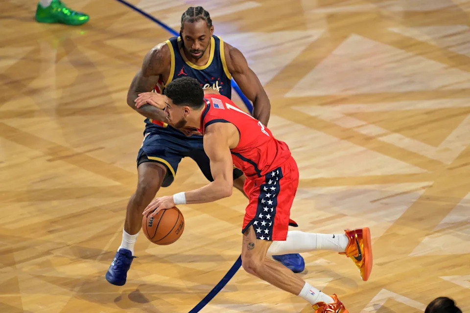 Devin Booker (1) of the Phoenix Suns during the 75th NBA All-Star Game.Jayne Kamin-Oncea-Imagn Images
