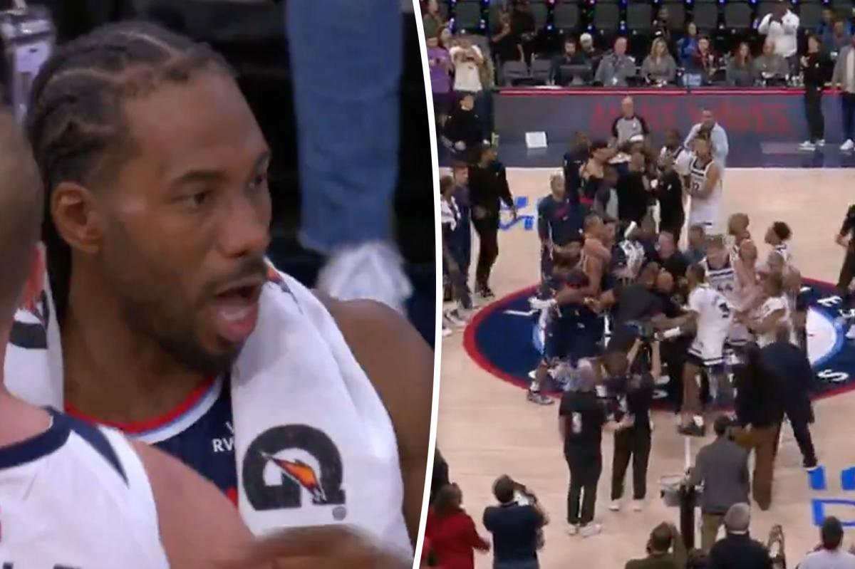 Kawhi Leonard reacts to Clippers vs. Timberwolves postgame scuffle