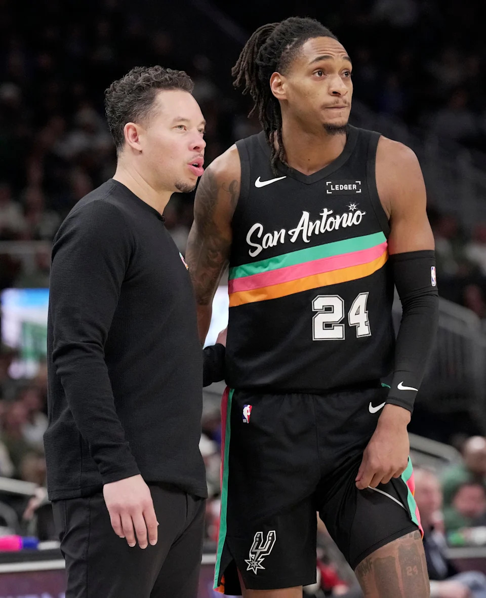 San Antonio Spurs coach Mitch Johnson is the son of Milwaukee basketball legend John Johnson.
