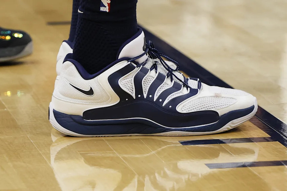 CLEVELAND, OH - MARCH 8: The sneakers worn by Dean Wade #32 of the Cleveland Cavaliers during the game against the Boston Celtics on March 8, 2026 at Rocket Mortgage FieldHouse in Cleveland, Ohio. NOTE TO USER: User expressly acknowledges and agrees that, by downloading and/or using this Photograph, user is consenting to the terms and conditions of the Getty Images License Agreement. Mandatory Copyright Notice: Copyright 2026 NBAE (Photo by Lauren Leigh Bacho/NBAE via Getty Images) | NBAE via Getty Images