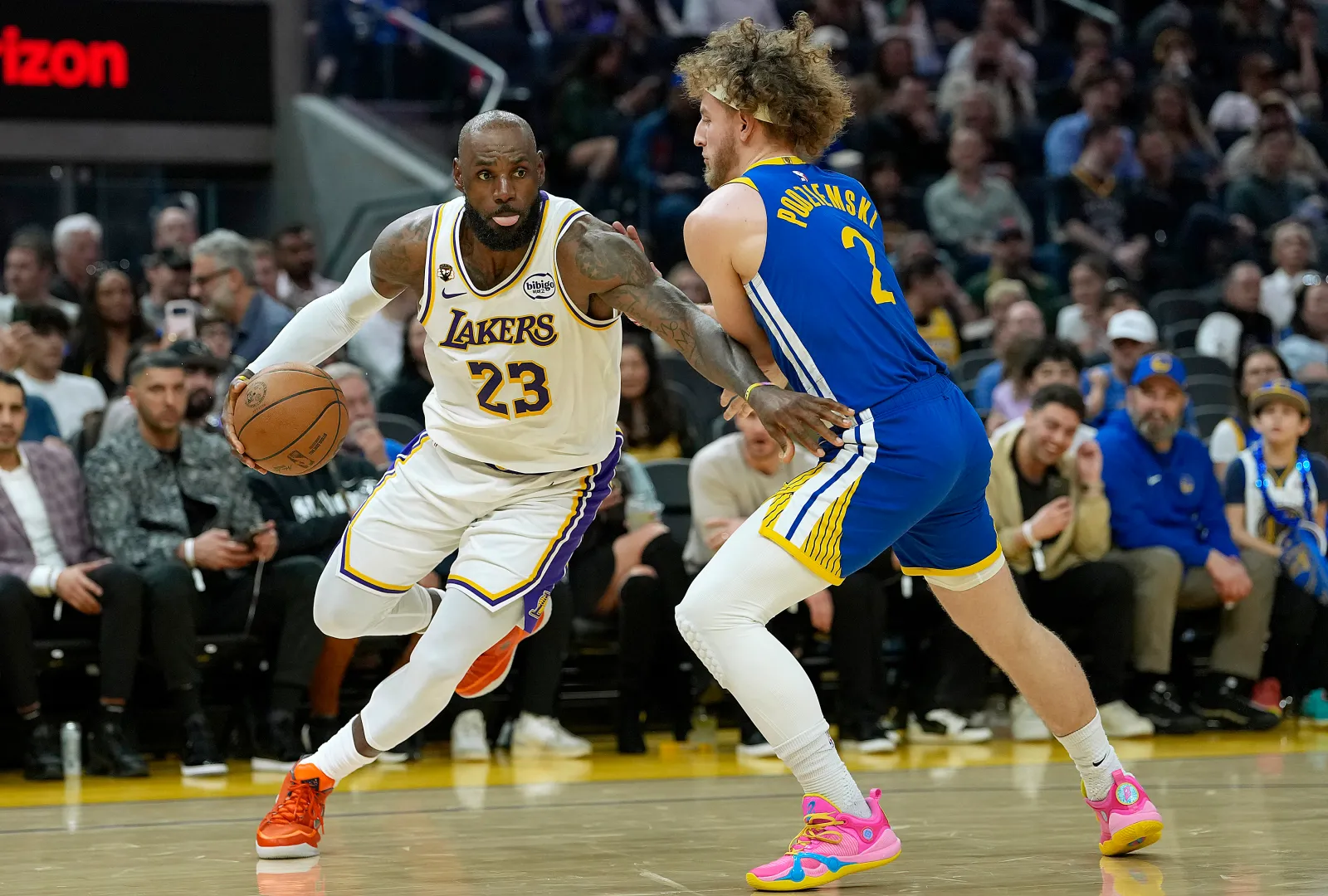 Lakers star LeBron James against Golden State Warriors