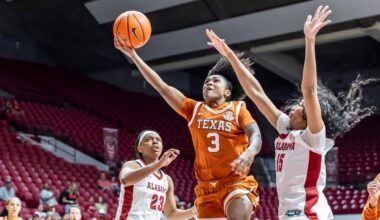 Madison Booker scores 21 to lead No. 4 Texas women over No. 24 Alabama 72-65