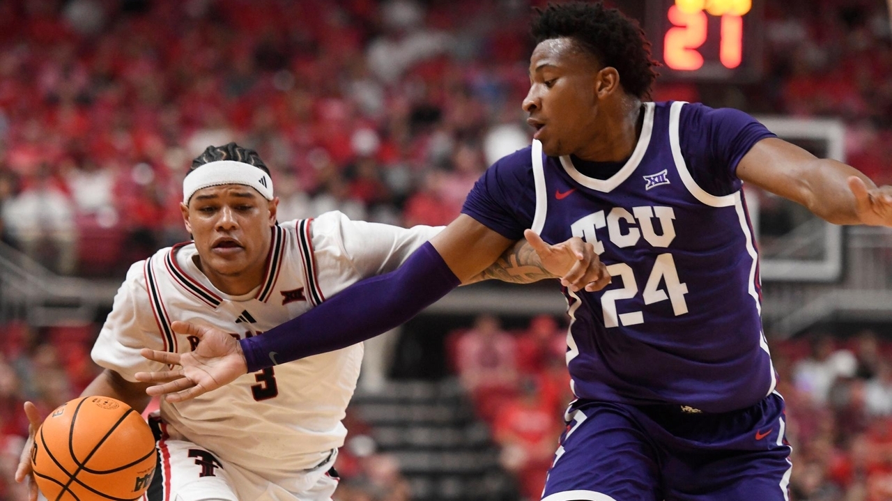 TCU's Xavier Edmonds has double-double in NCAA bid-boosting 73-65 win at No. 10 Texas Tech