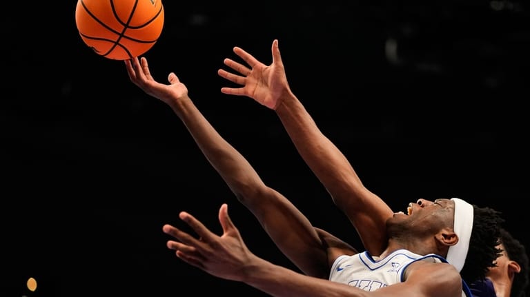 BYU forward AJ Dybantsa shoots during the second half of...