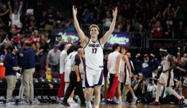 No. 12 Gonzaga beats Santa Clara 79-68 to win the WCC tournament in its final appearance