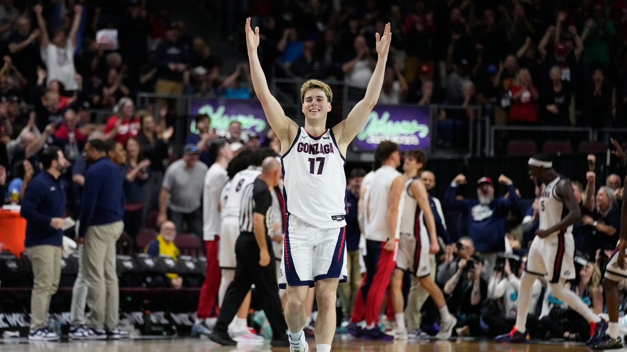 No. 12 Gonzaga beats Santa Clara 79-68 to win the WCC tournament in its final appearance