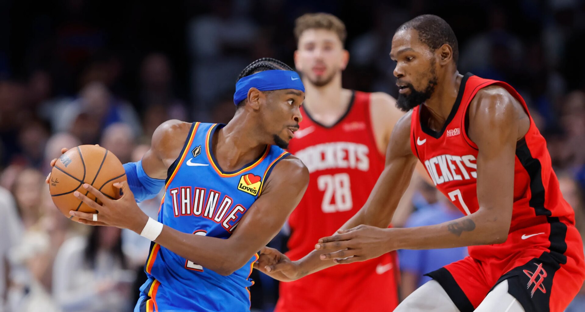 Kevin Durant shows Shai Gilgeous-Alexander love for 20-point streak