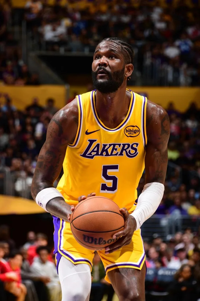 The Lakers’ Deandre Ayton is the biggest wild card among the starters from a playing-time perspective once the postseason begins. NBAE via Getty Images