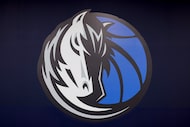 A Dallas Mavericks logo is seen at the team’s practice facility, June 27, 2024, in Dallas.