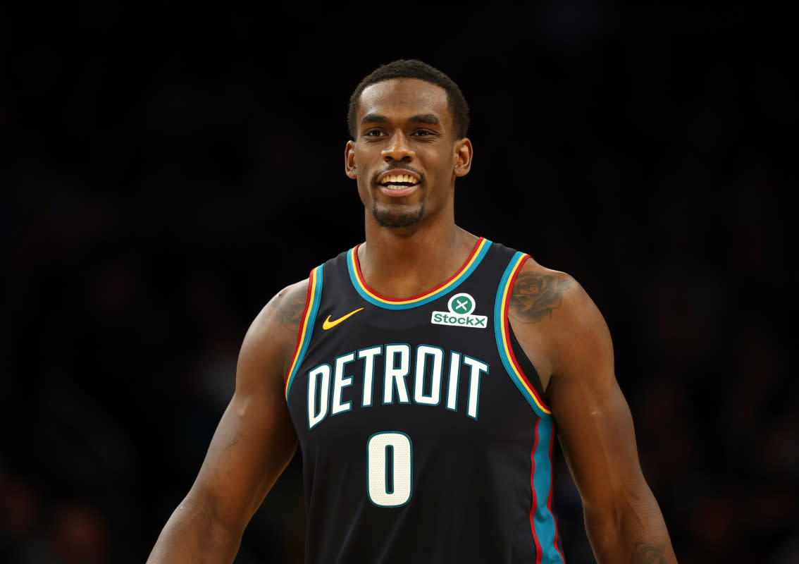 Detroit Pistons center Jalen Duren© Mark J&period; Rebilas-Imagn Images