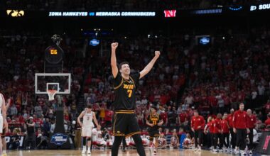 Ninth-seeded Iowa continues improbable March run, beating Nebraska 77-71 to reach Sweet 16