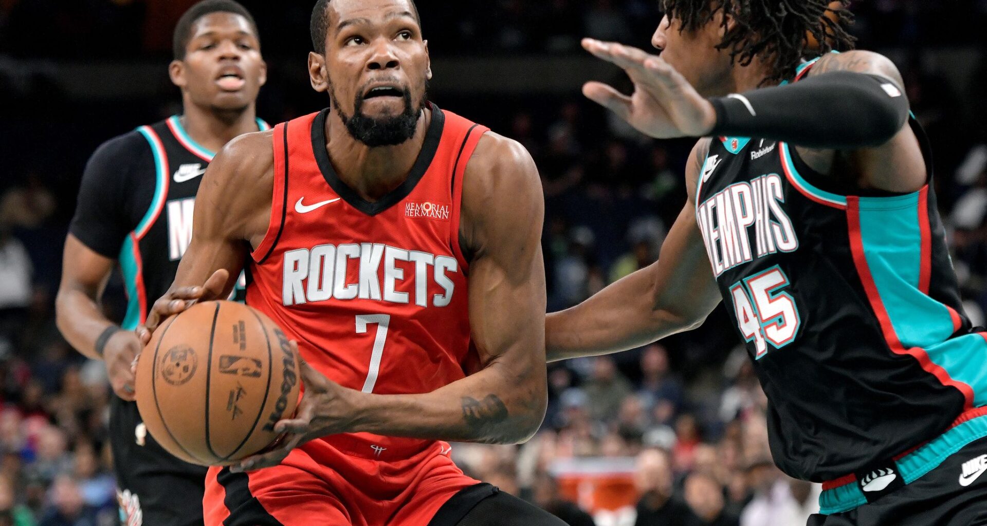 Durant scored 25 points and leads fourth-quarter push as Rockets beat Grizzlies 119-109