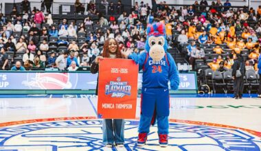 An ongoing celebration of the Motor City Cruise's fifth anniversary included celebrating impactful Detroiters at Cruise home games at the Wayne State Fieldhouse. Among the "Community Playmakers" that received the royal treatment at a game was Monica Thompson, the principal of Cornerstone Jefferson-Academy on Detroit's east side.