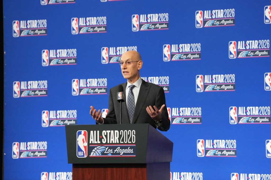 NBA commissioner Adam Silver speaks to the media during a press conference before 2026 NBA All Star Saturday Night. IMAGN IMAGES via Reuters Connect