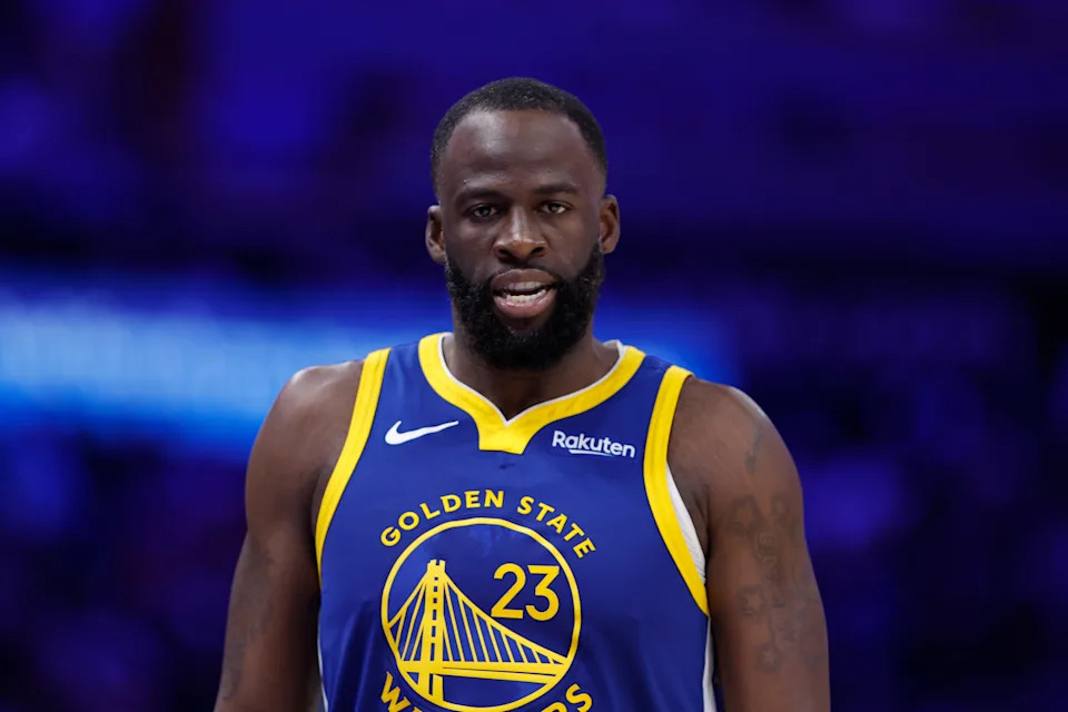 Mar 7, 2026; Oklahoma City, Oklahoma, USA; Golden State Warriors forward Draymond Green (23) walks down the court during a time out against the Oklahoma City Thunder during the second half at Paycom Center. Mandatory Credit: Alonzo Adams-Imagn Images
